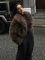 Elegant Winter Warm Fluffy Faux Fur Women's Solid Coat New Chic Lapel Long Sleeve Thick Furry Jacket Lady Thermal Outerwear