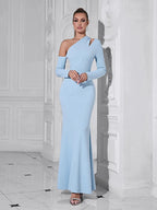 Milia One Shoulder Gown Dress with Cut Out