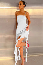 Lace Up Slim Fit Mini Dress with Straps