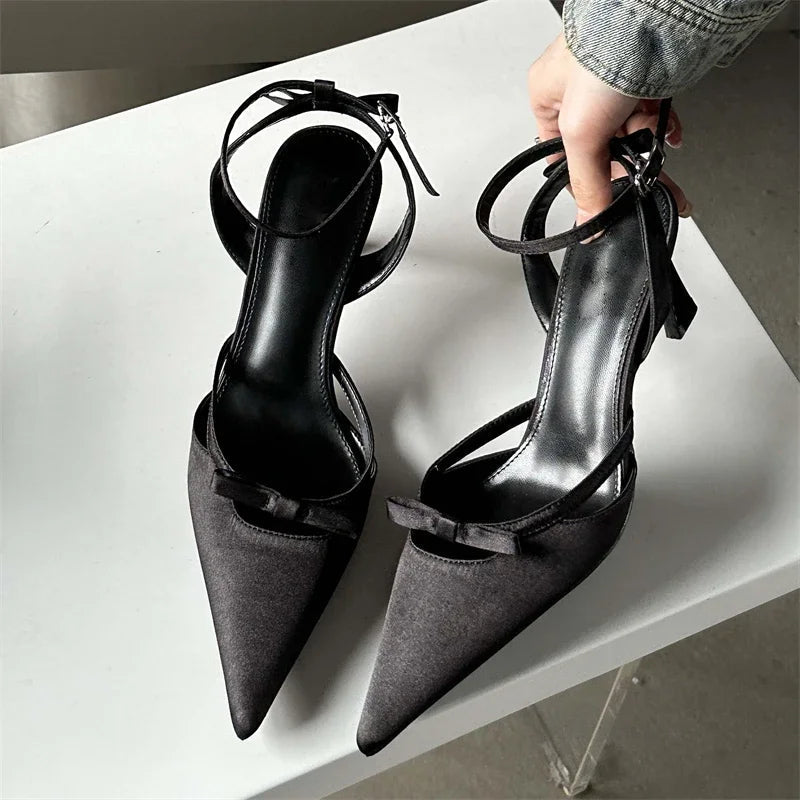 Ankle Buckle Strap Women Pumps Sandals with Thin Heels
