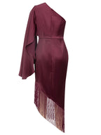 Rosalie Fringe Hem Satin Dress