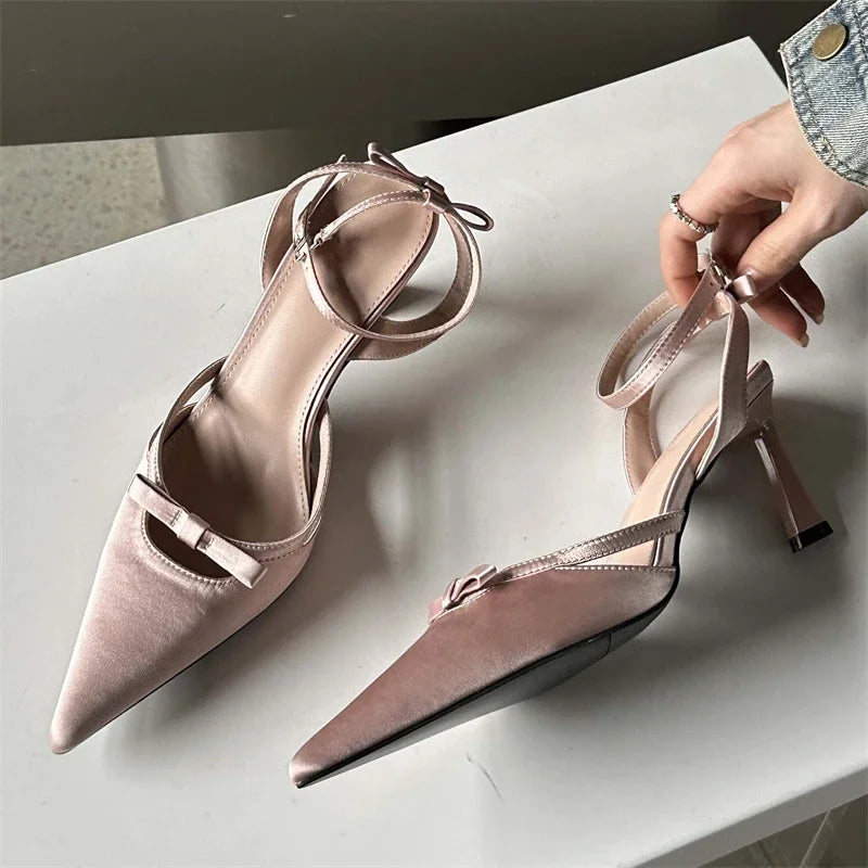 Ankle Buckle Strap Women Pumps Sandals with Thin Heels