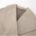 TAVIMART  -  Vintage Large Lapel Collar Short Coats Women Retro Casual Double-Breasted Pocket Coat Female Autumn Chic Loose Street Outwear
