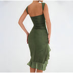 Irene Elevated Midi Dress with Ruffles Occasion Wear