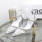 Rhinestone drill T-belt high-heeled sandals for women