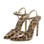 Thin High Heels Women Pumps Leopard Grain Pointed Toe Stiletto Sandals