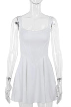 Elegant Square Neck Mini Dress