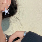 Lizakosht Star Earrings with Rhinestones Simple Classic Jewelry