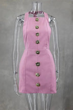 Backless Halter Mini Dress