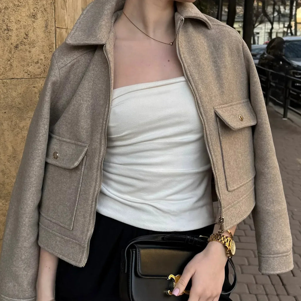 | Women's Wool Bomber Jacket