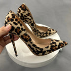 Leopard Print Pointy Toe High Heel Stiletto Pumps for Women