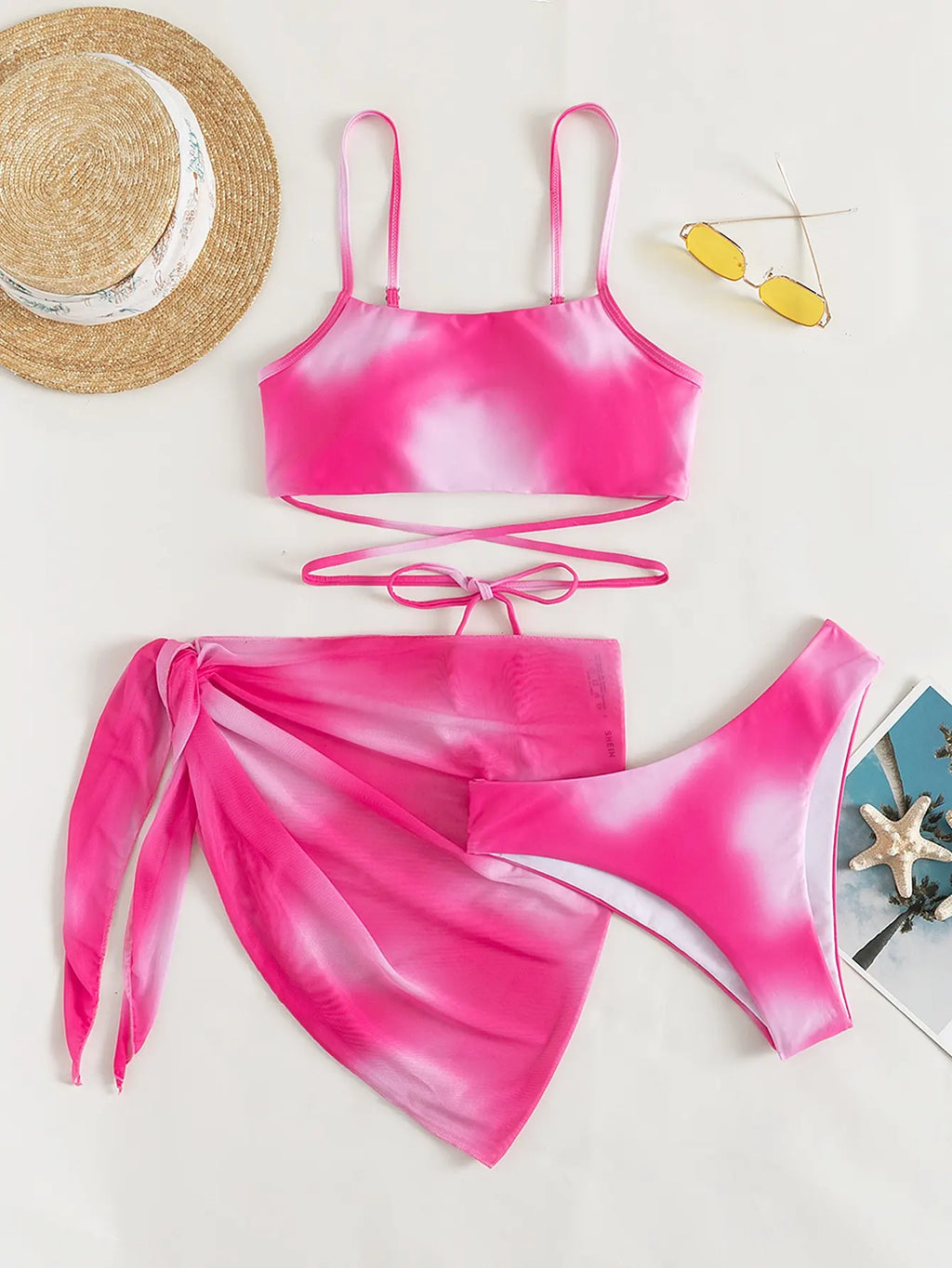| Tie-Dye Bikini with Wrap Straps
