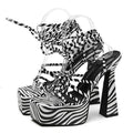 Orange Lace Up Platform Sandals for Women