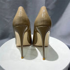 Khaki Pointy Toe High Heel Stiletto Pumps for Women