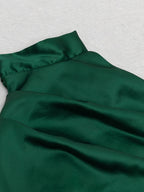 Giovanna Halter Satin Gown Dress with High Slit