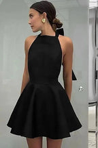 High Waist Sleeveless A-Line Mini Dress