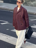 Chic New Lapel Solid Color Women's Jacket Casual Pocket Long Sleeved Single Breasted Coat Autumn Versatile High Streetwear