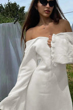 Lace-Up Loose Backless Mini Dress