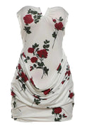 Backless Strapless Sleeveless Pleated Slim Mini Dress