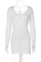 Slim Fit Backless Lace Up Mini Dress