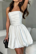 Slim Strapless Sleeveless High Waist Mini Dress