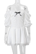 Off-Shoulder Long Sleeve A-Line Mini Dress