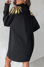 Sequin Mini Dress with Angel Wings
