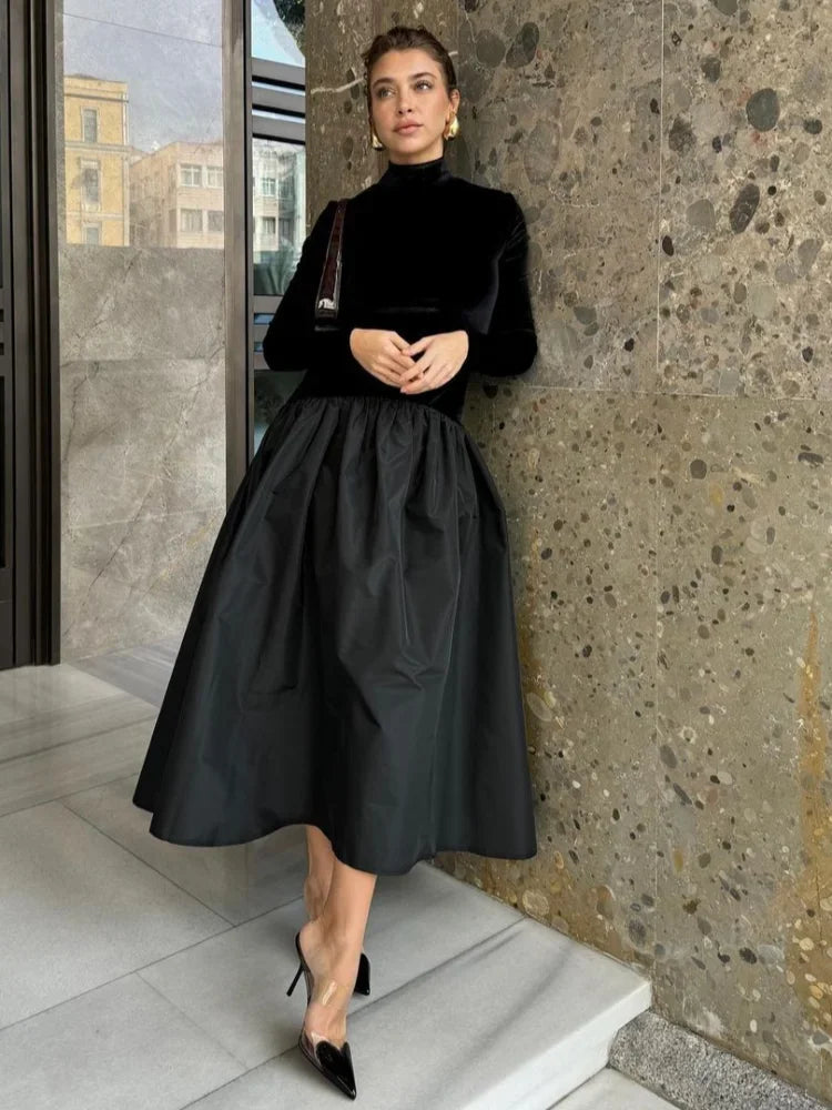 Isabella Minimalist Long Sleeve Midi Dress Designer Edit