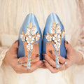 Metal Flower Women Pumps Designer High Heels Shoes