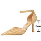 Wood Grain Women Pumps Kitten Heels Summer Fashion
