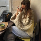 Loose Twist Knitted Sweater Pullover Women Oversize O-neck Long Batwing Sleeve Female Pullovers 2025 Autumn Winter Lady Sweaters