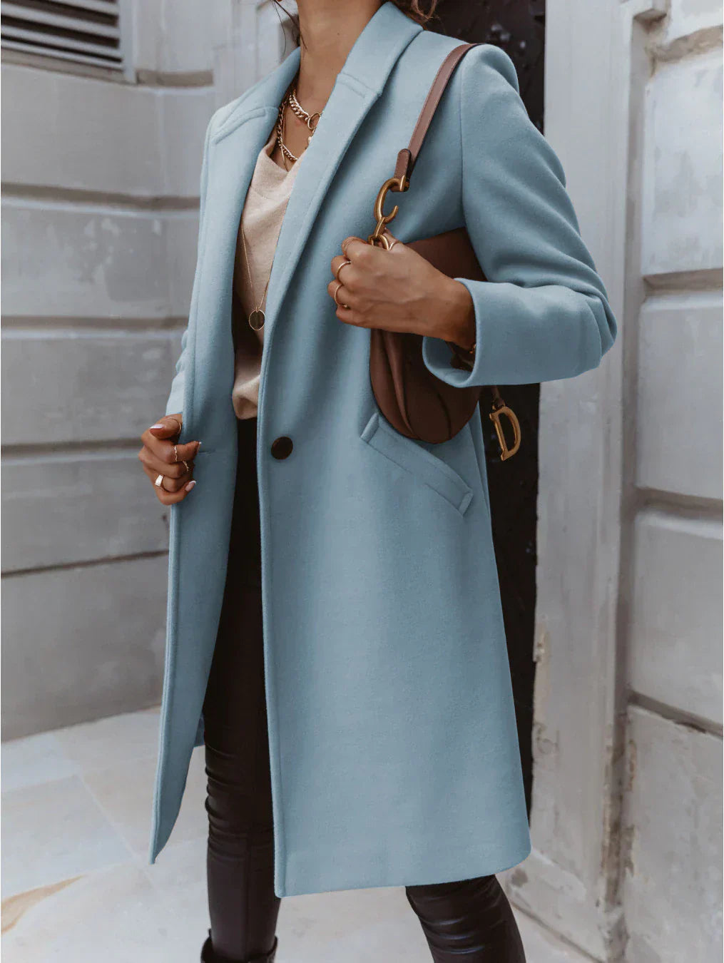 | Women's Double-Breasted Long Coat
