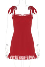 High Waist Backless Sleeveless Mini Dress with Straps