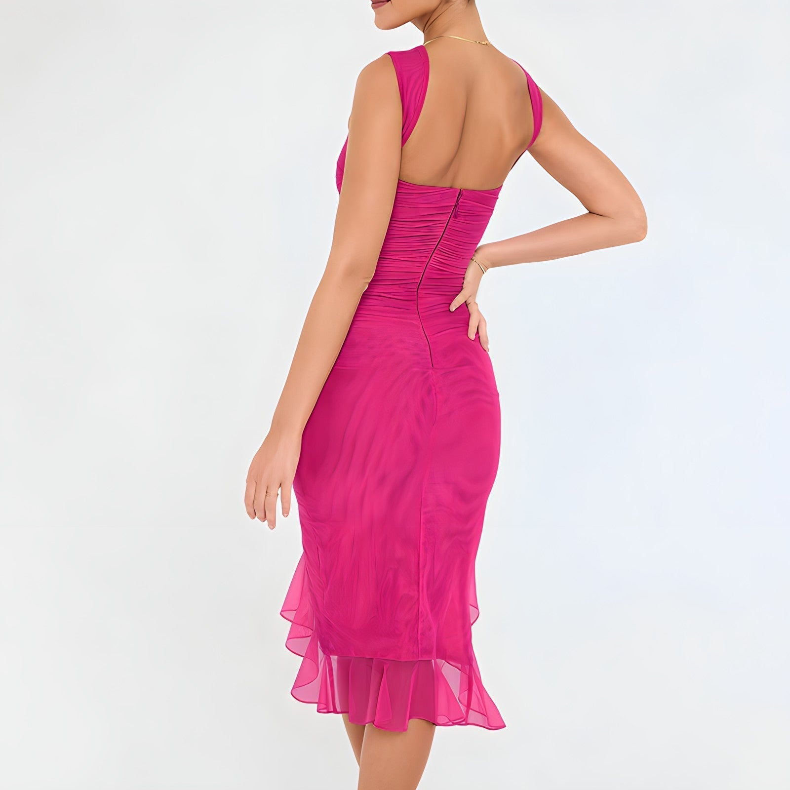 Penelope Effortless Midi Dress with Ruffles Boutique Collection