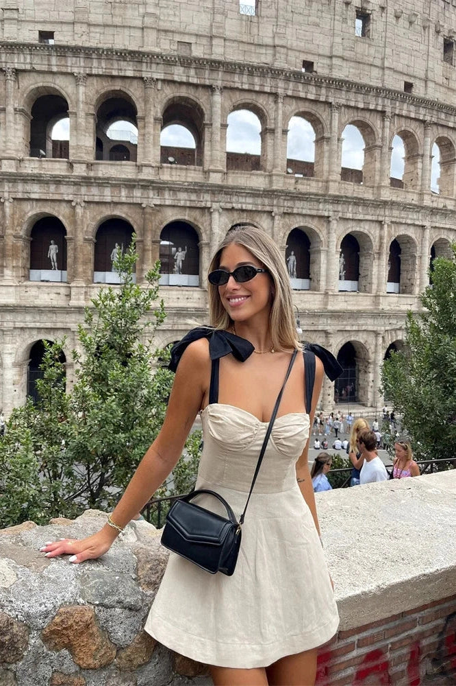 Sleeveless High Waist Mini Dress