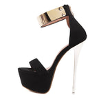 Women Peep Toe Platform High Heel Pumps