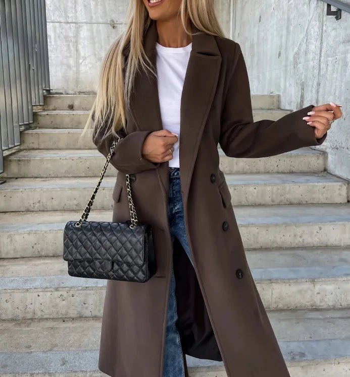 | Women's Classic Long Sleeve Trench Coat