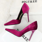 Stylish Stiletto Heels with Square Toe and Hollowed Out Sides