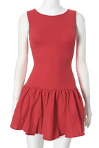 Sleeveless High Waisted Pleated Mini Dress