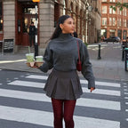 Autumn New Women Winter Solid Loose Sweater Casual High Collar Long Sleeves Female Short Pullover Lady High Street Knitwear