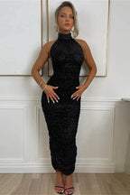 Sequin Halter Maxi Dress