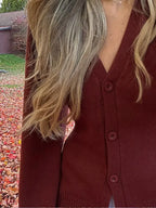 Fashion Women V-neck Knitted Bodycon Cardigan Casual Women's Single Breasted Long Sleeves Sweater Autumn Lady Singlet Knitwear