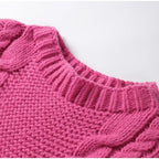 Loose Twist Knitted Sweater Pullover Women Oversize O-neck Long Batwing Sleeve Female Pullovers 2025 Autumn Winter Lady Sweaters