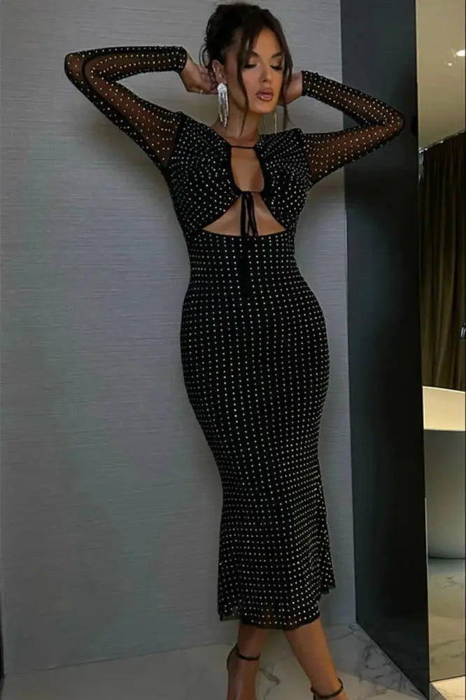 Glamorous Sequin Sparkle Maxi Dress with Dazzling Shine