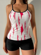 Tie Dye Shorts Tankini High Waist Two Piece Swim Sets