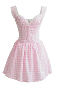 V-Neck Lace Sleeveless Mini Dress