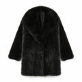 Lapels Faux Fur Coat Women Winter Brand Designer Fluffy Fox Fur Jacket Luxury Furry Overcoats Girl Stylish Long Outerwear