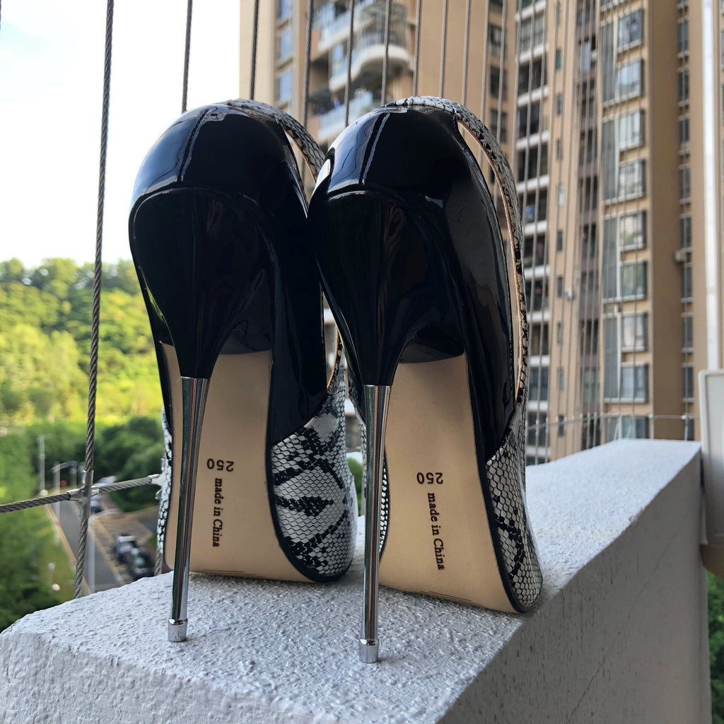 16cm Sexy Extreme High Heels SnakeSkin Pumps
