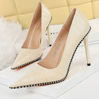 High Heels Women Pumps with Rivet Metal Chain