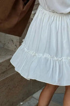 Ruffled Mini Dress with High Waist